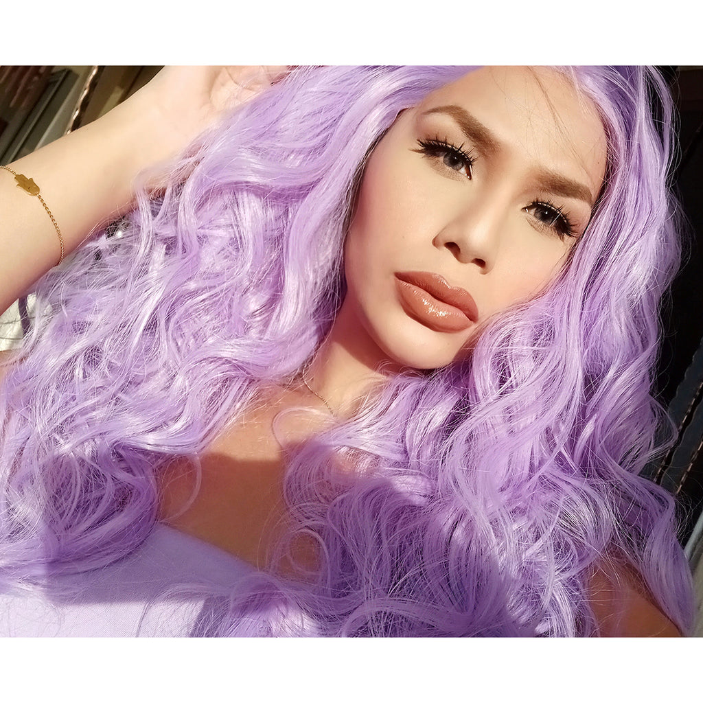 Andrea & Weave Lace Front Wig in Lilac - 26" Wavy (Pre-Order)